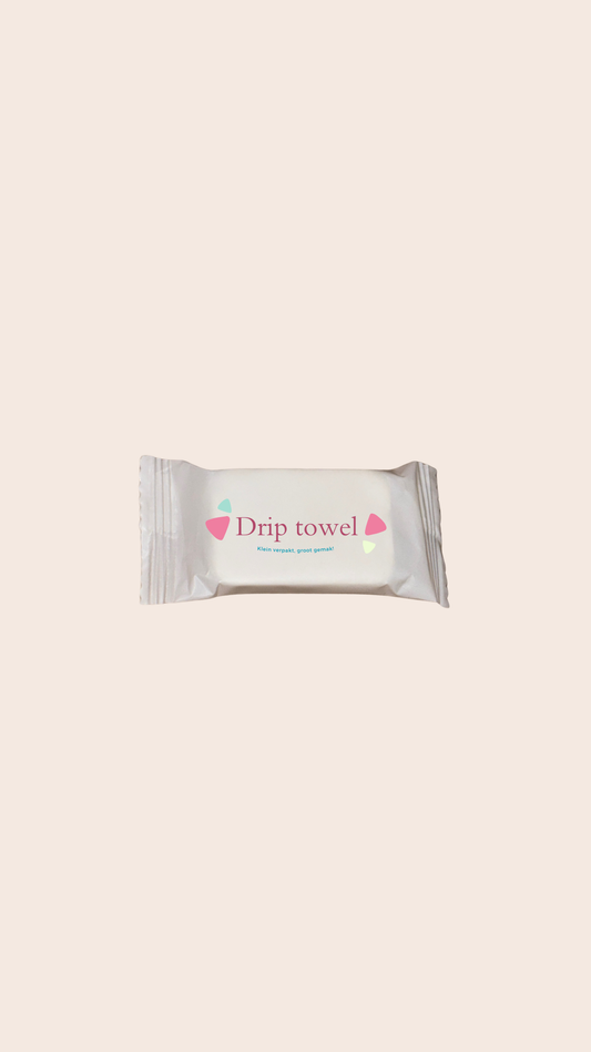 Drip towel. Klein verpakt, groot gemak!